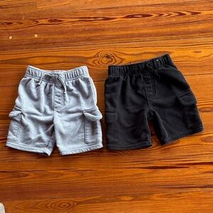 2 Boys Garanimals Cotton Knit Shorts Gray and Black Cargo Size 3T